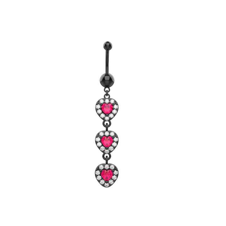 Pink stone belly button ring