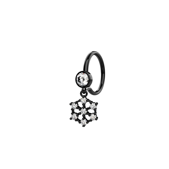 Festive silver dangle nose ring