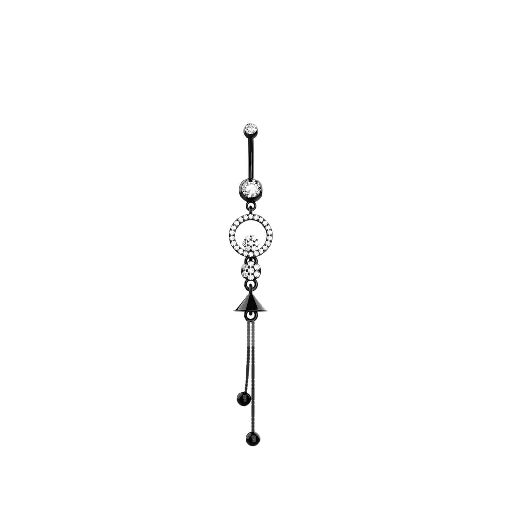 Dangling Chain Navel Ring | Diamond Belly Piercing Jewelry