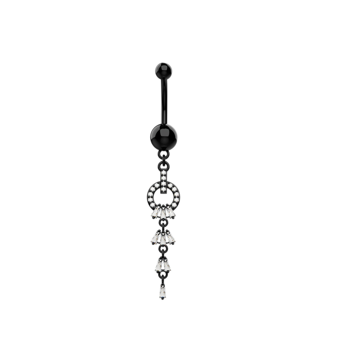 Small silver belly button ring