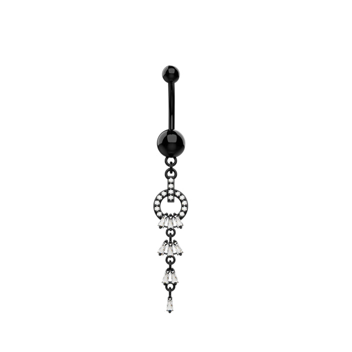 Small silver belly button ring