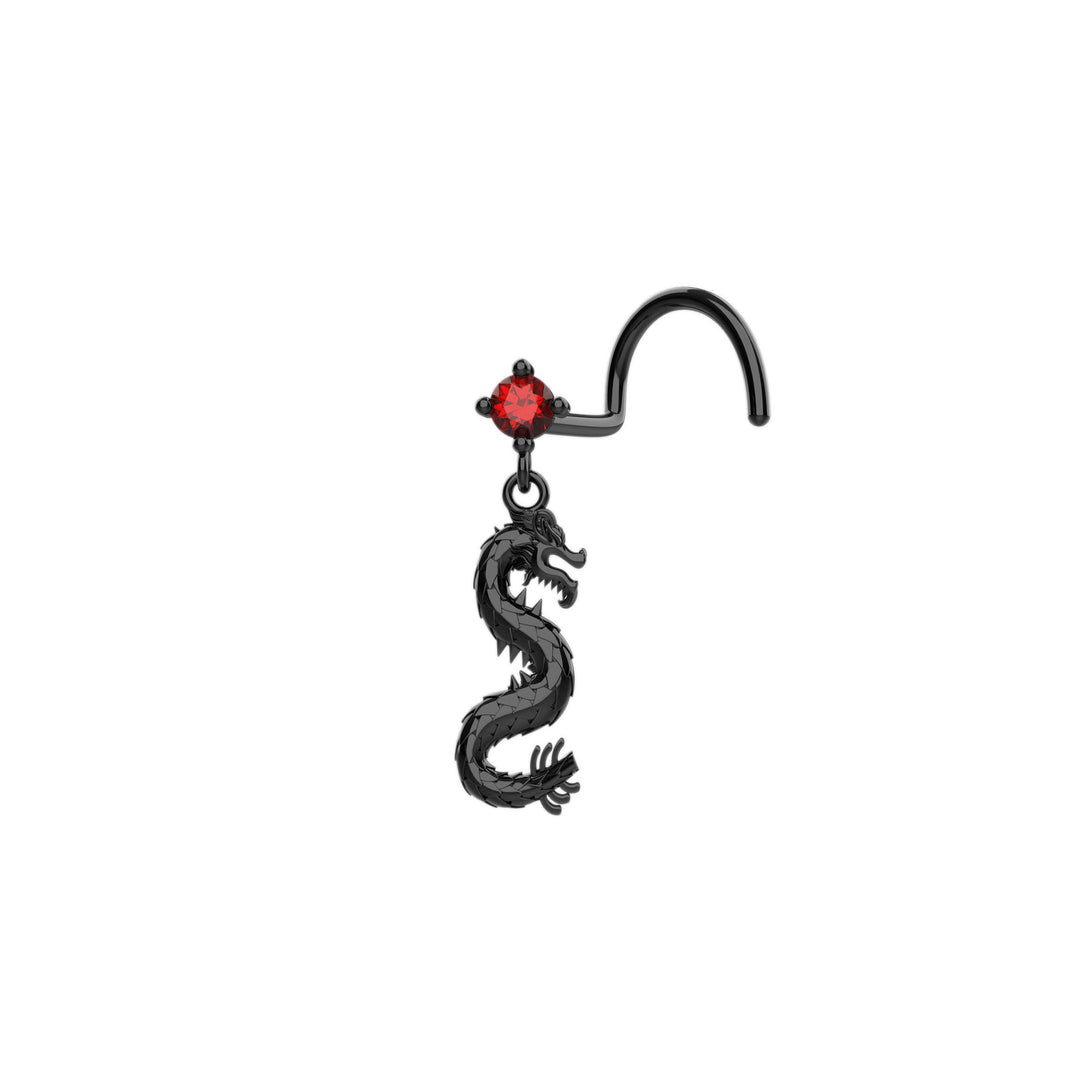 Gold dragon snake nose stud