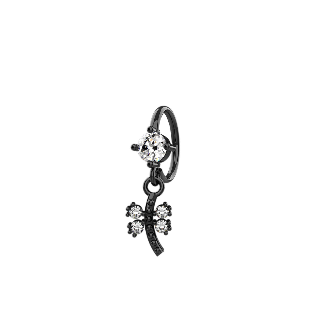 Dangle charm nostril ring