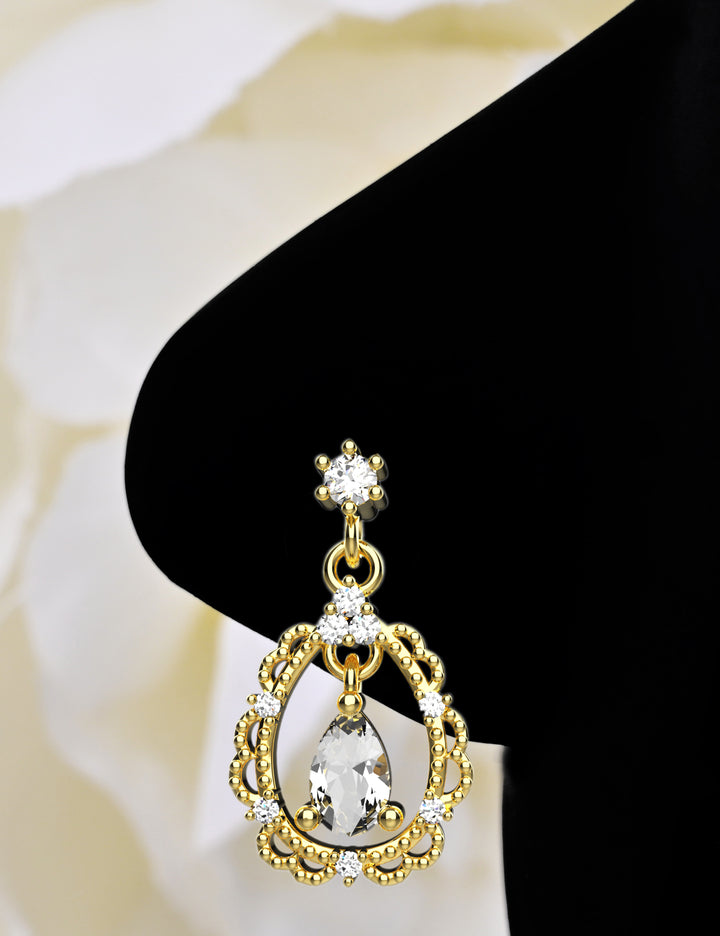 Drop dangle nose ring stud