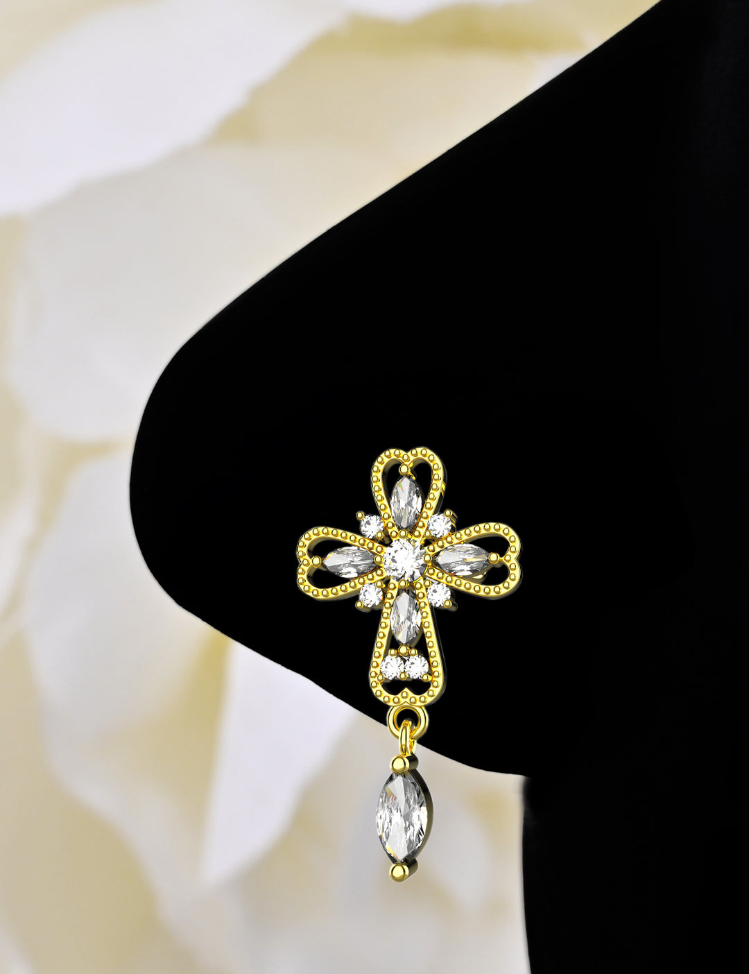 cross dangle nose ring – faith-inspired jewelry