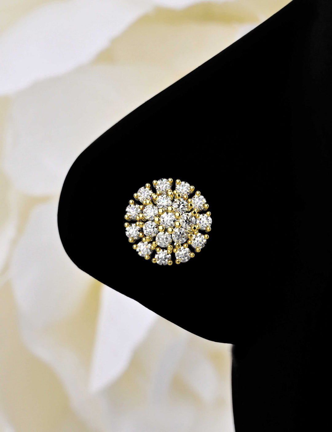 diamond flower nose stud