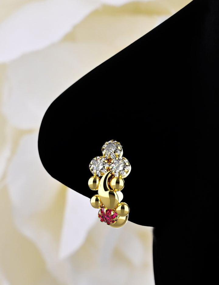 Gold nose hoop ring for women