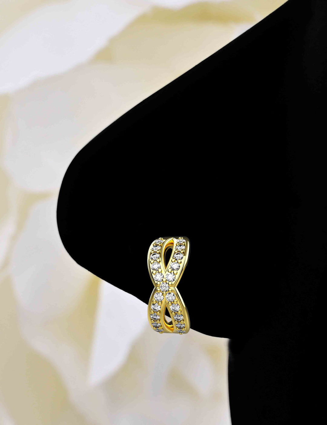 Sparkle gold nose hoop