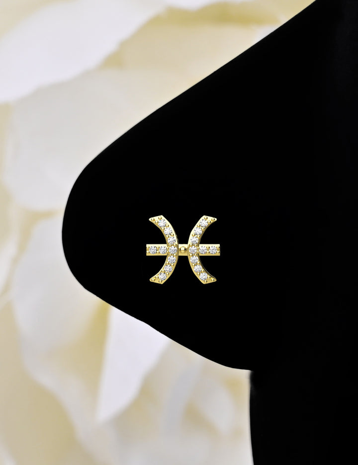 Pisces zodiac nose piercing