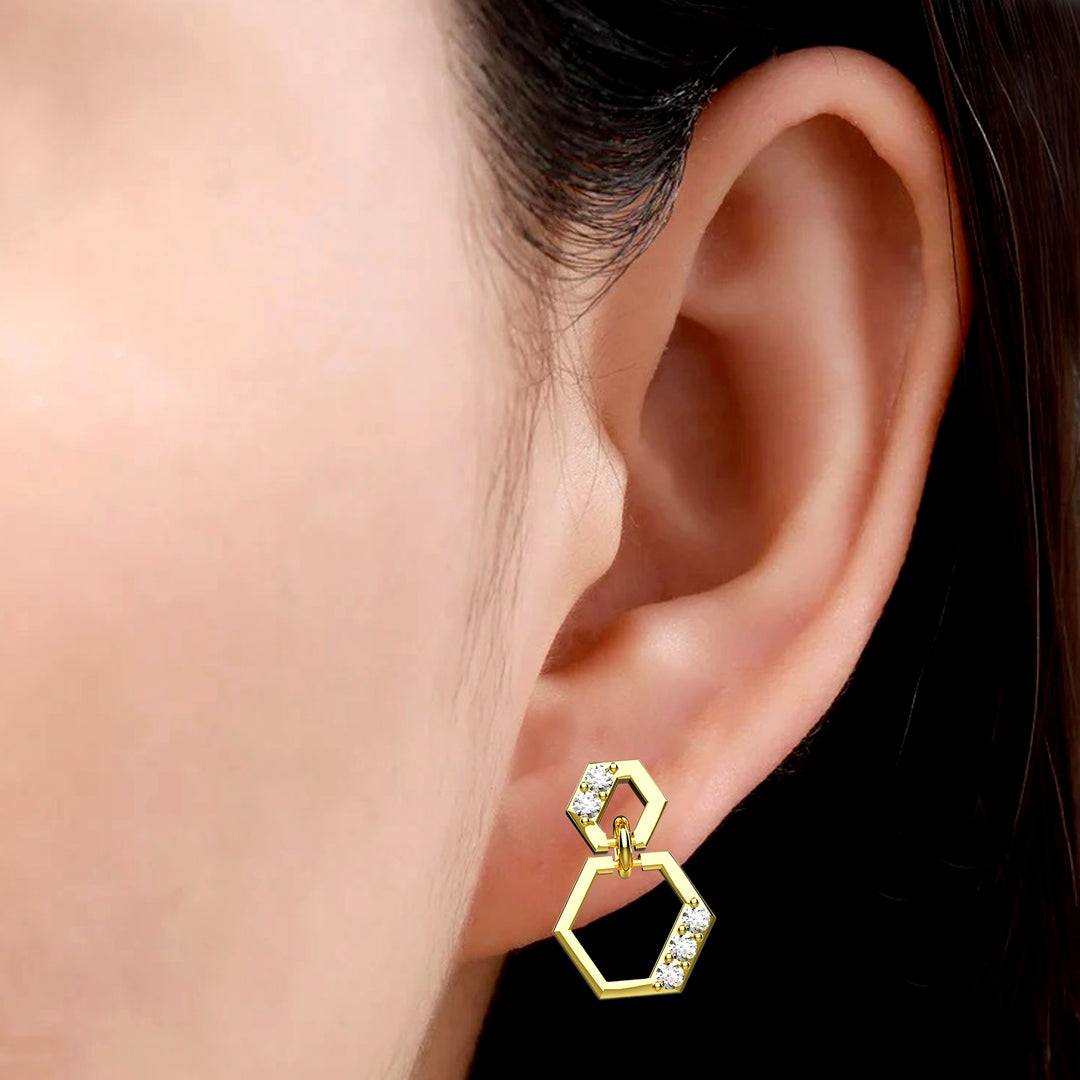 Gold earrings set – mix of studs and danglers