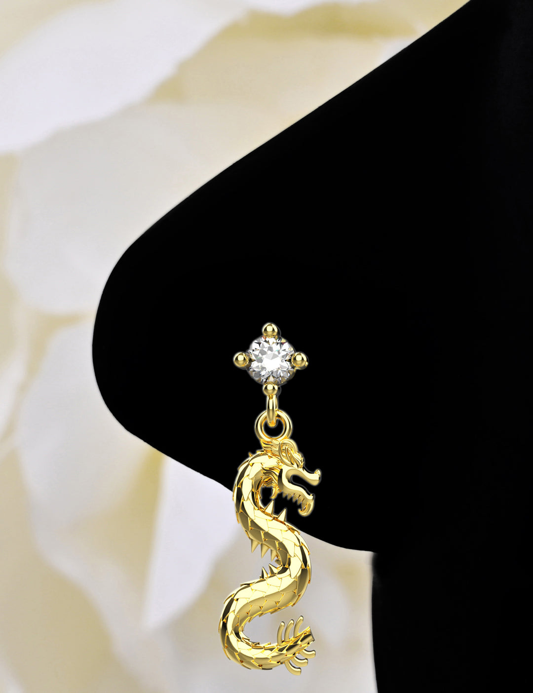 Gold dragonfly nose ring