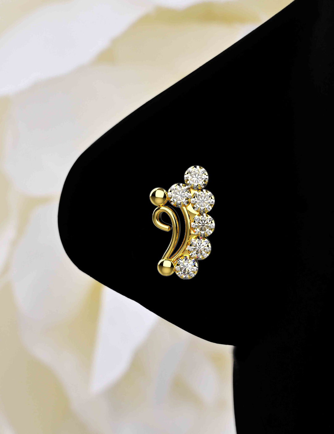 Diamond L-shaped nose stud