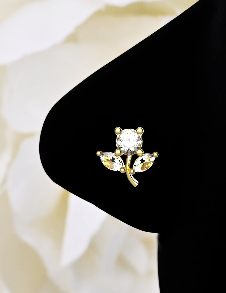 14k gold tiny nose stud – minimalist and elegant design