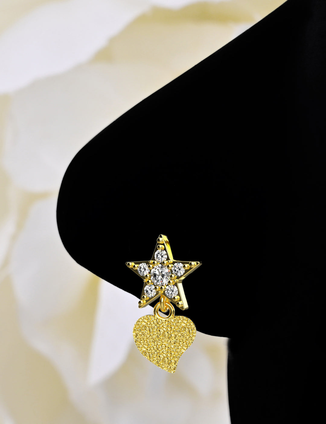Gold dangle nose ring
