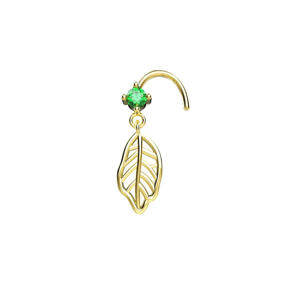 Gold leaf nose jewelry for women