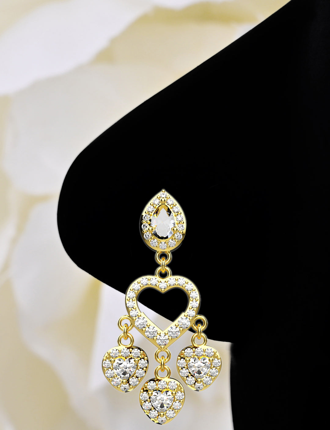 Gold Heart Dangle Nose Ring