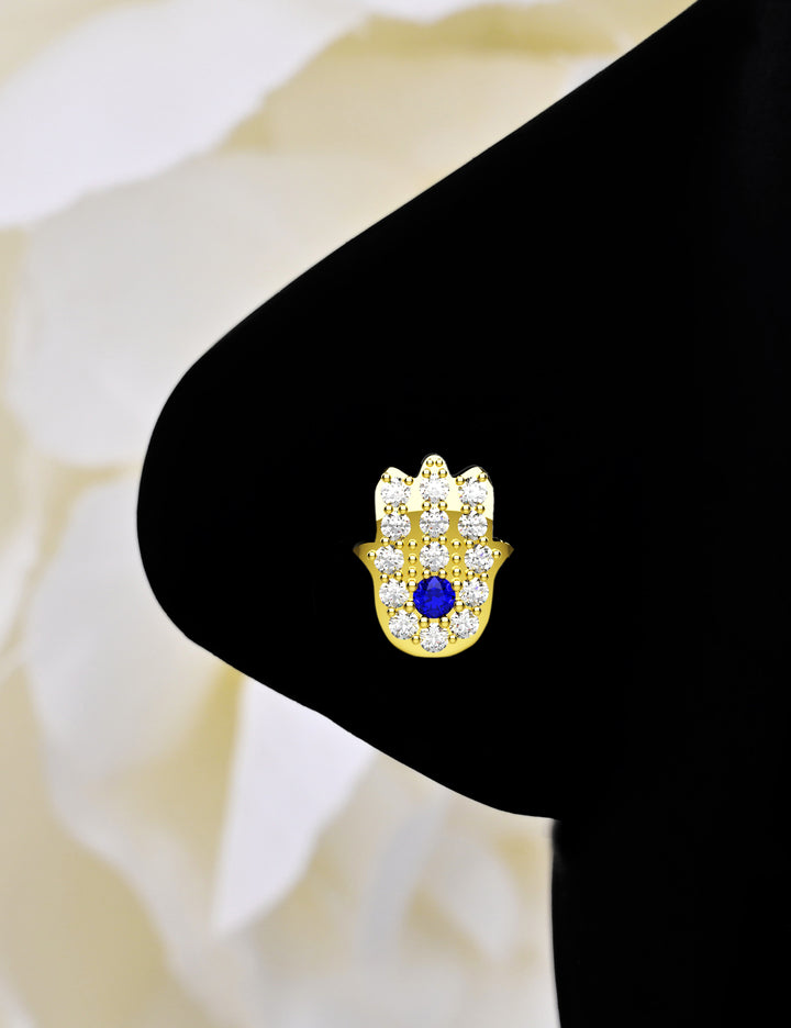 Hamsa hand nose ring 14K gold