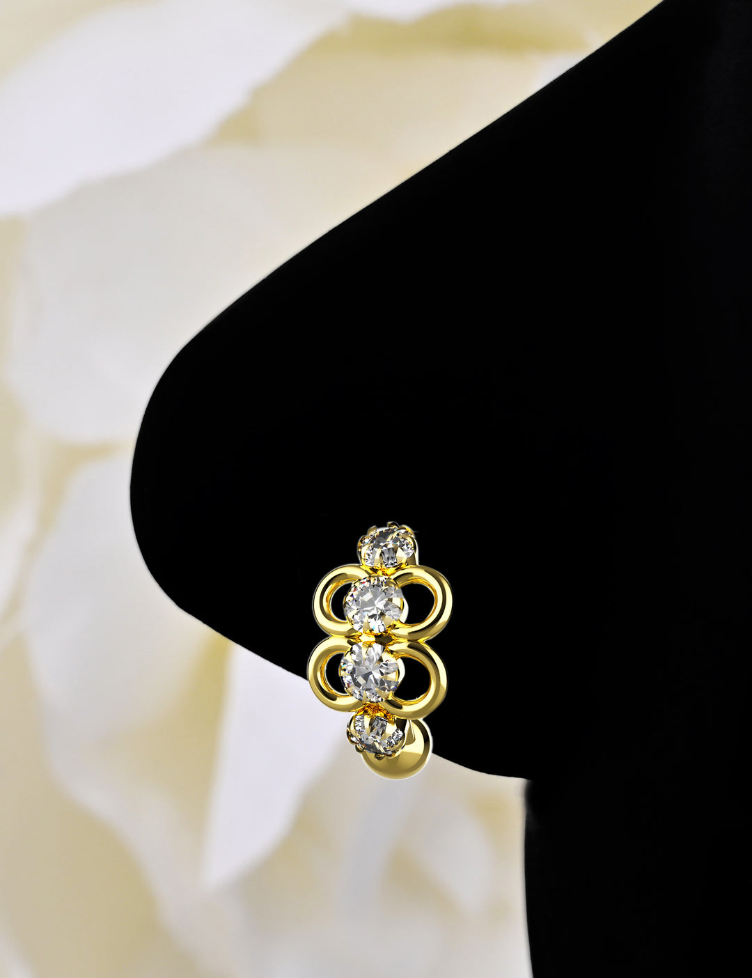 Gold nose piercing hoop