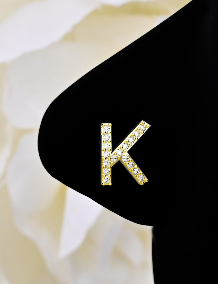 Initial K gold nose ring