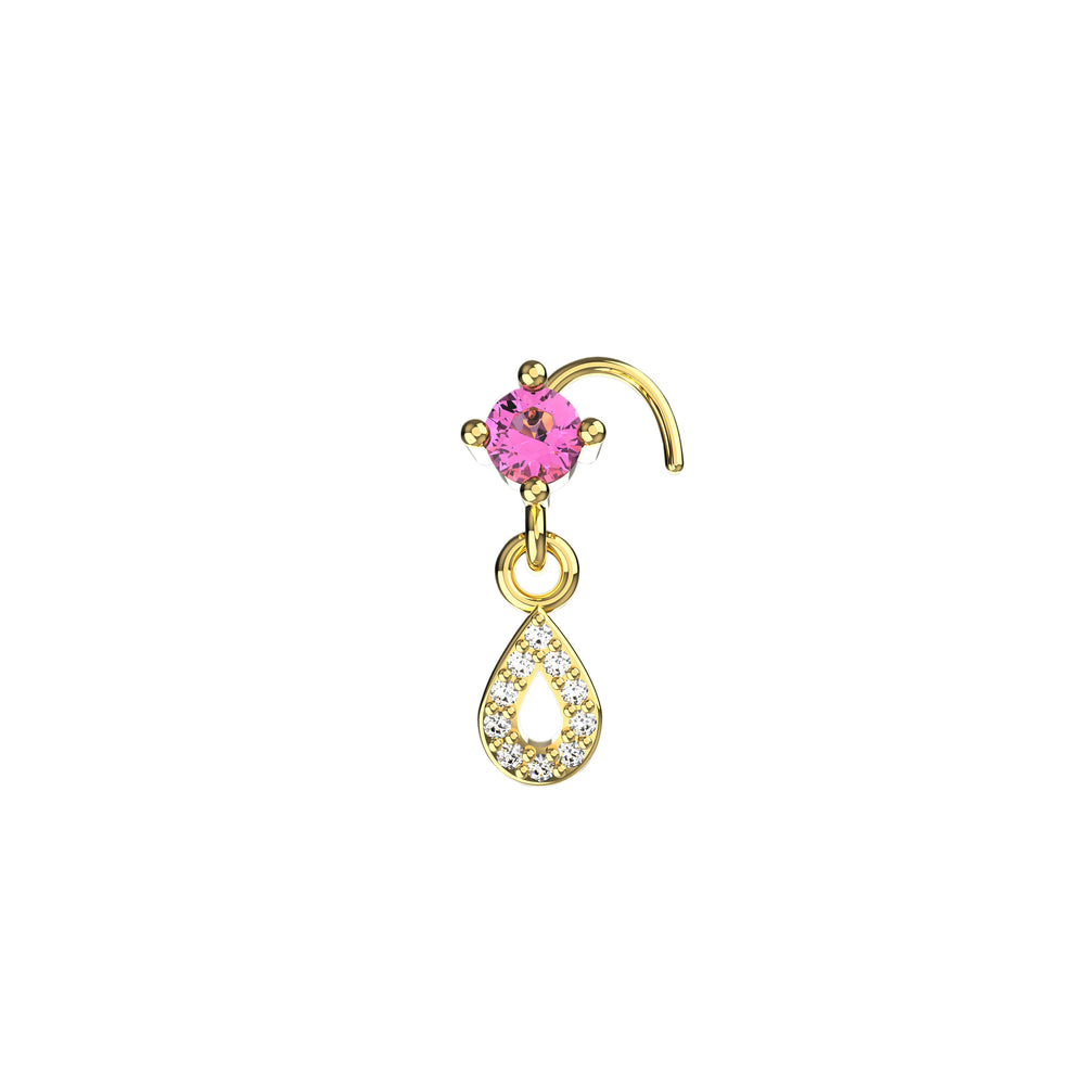 Flat back dangle nose piercing