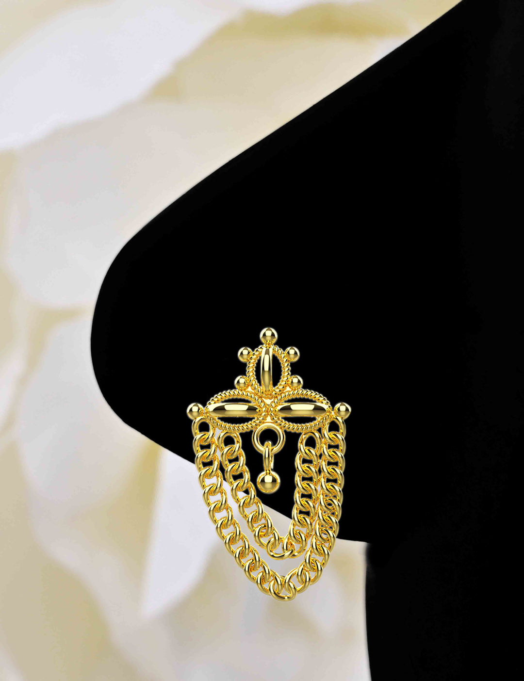 dangle nose ring gold