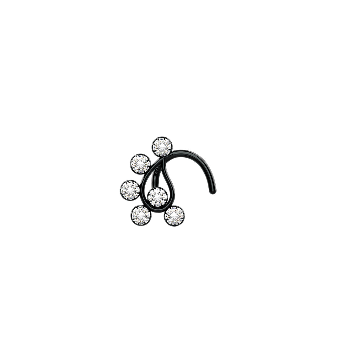 Gold corkscrew nose piercing jewelry