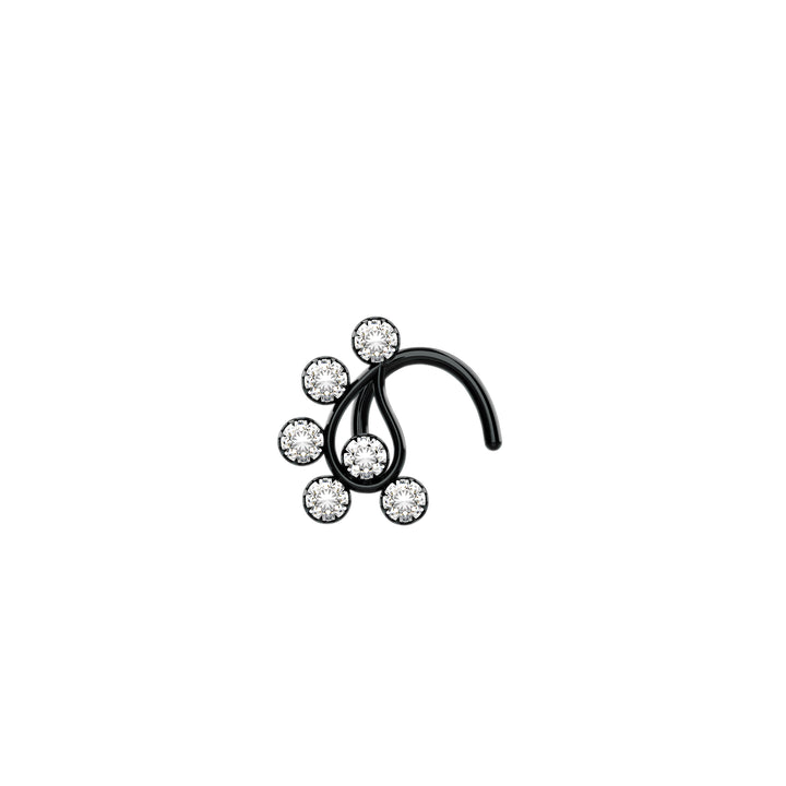 Gold corkscrew nose piercing jewelry
