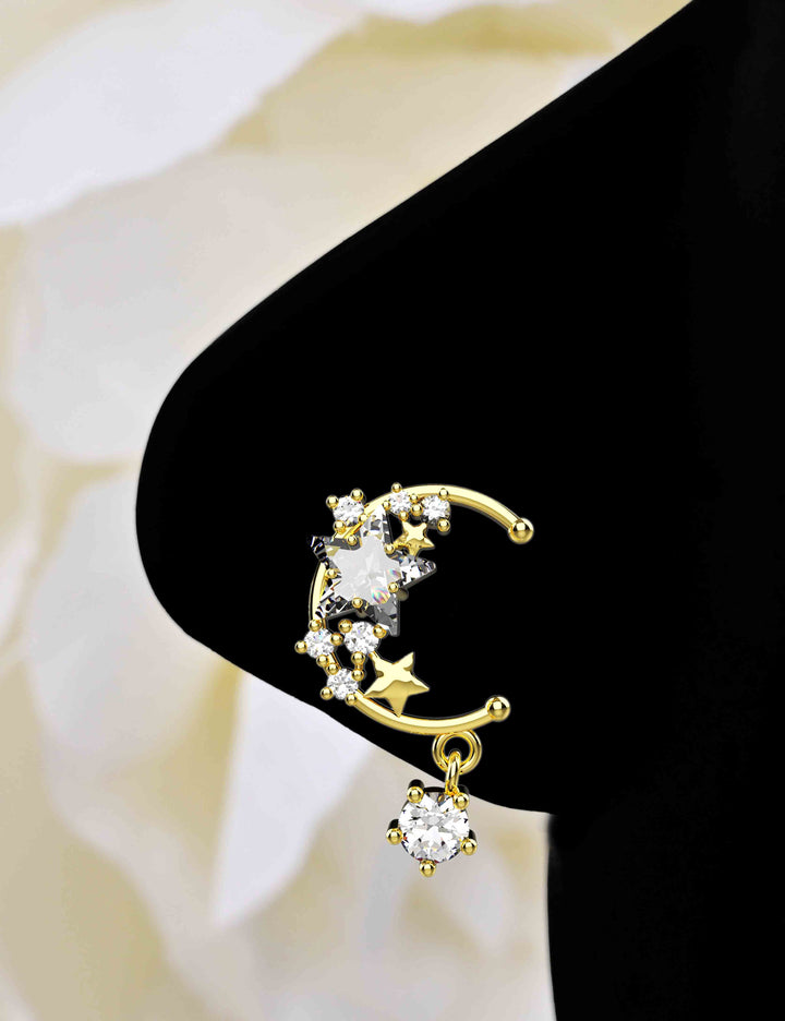 Moon Dangle Nose Ring – celestial-inspired jewelry
