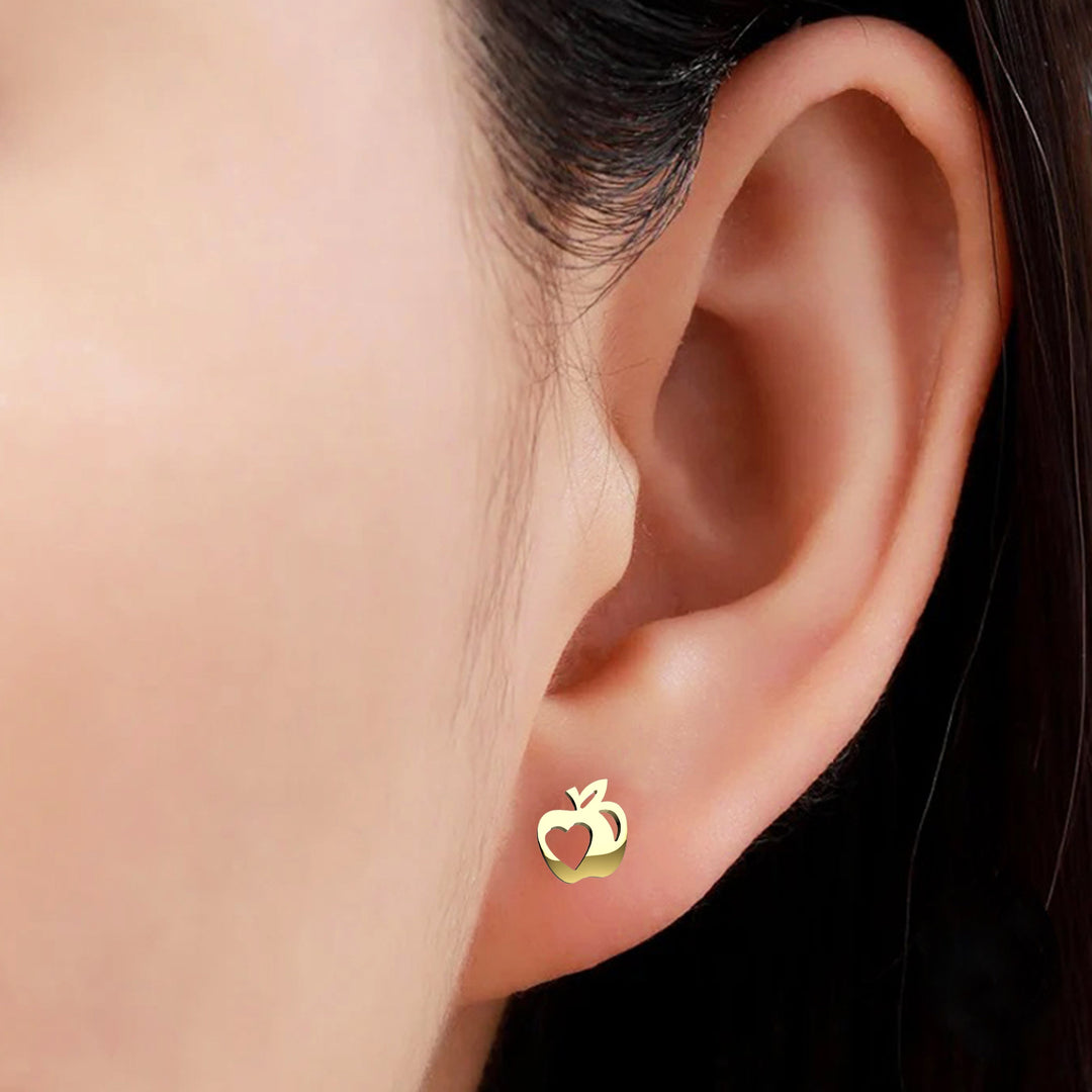 Apple fruit stud earrings