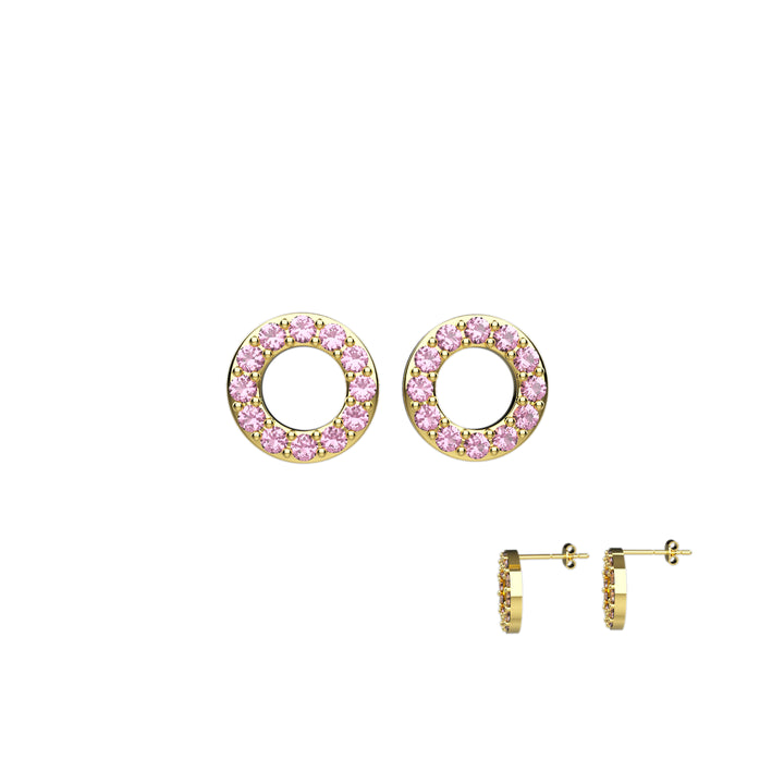 Pink stud earrings – dainty silver or gold jewelry