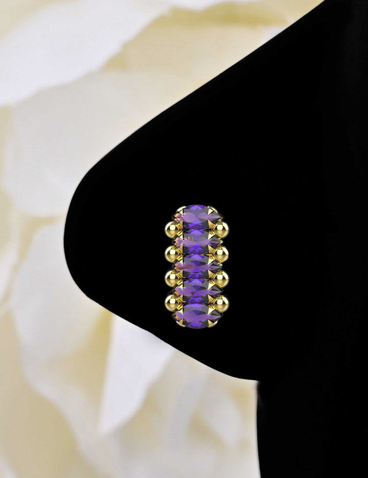 24K gold small nose stud