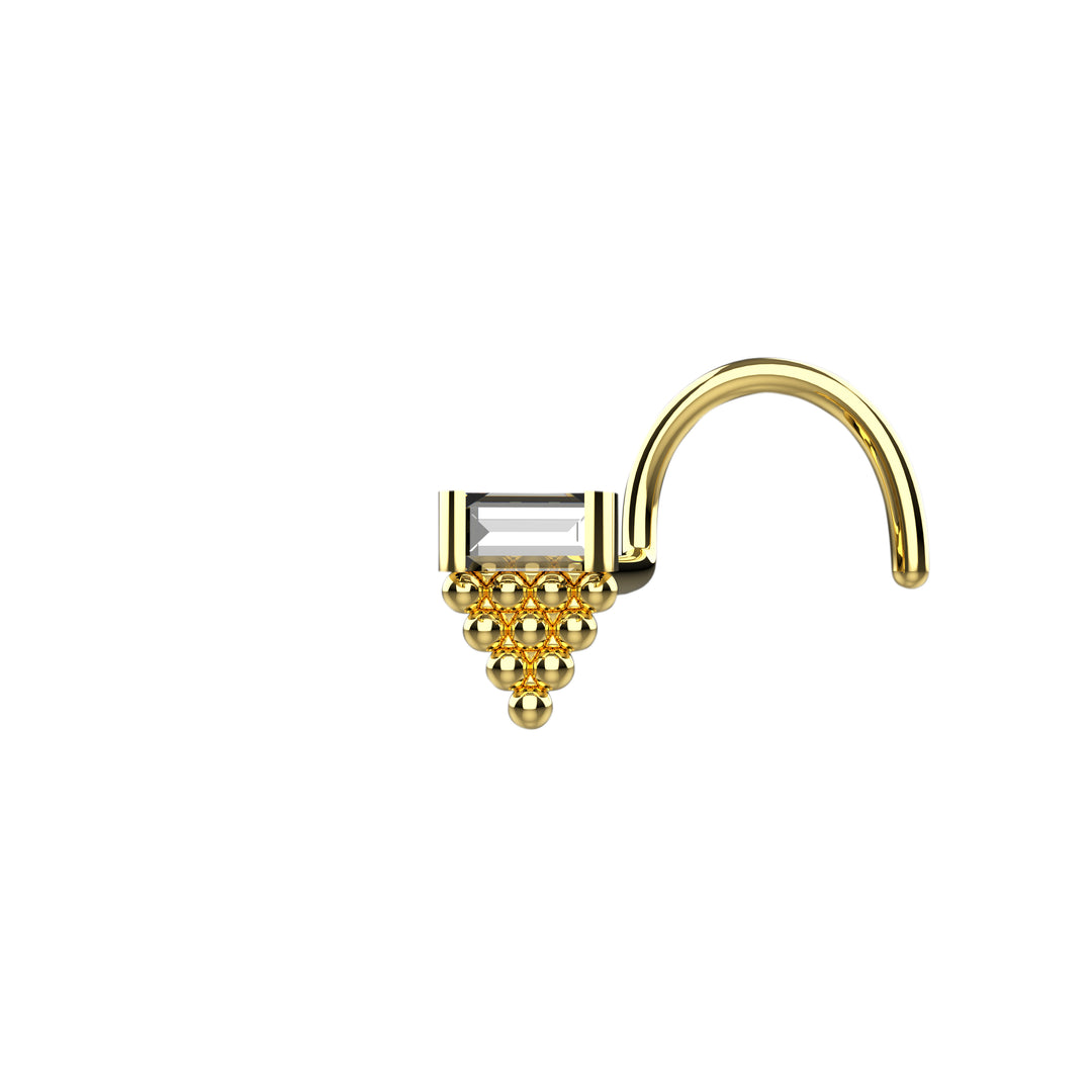 Minimalist gold nose piercing jewelry