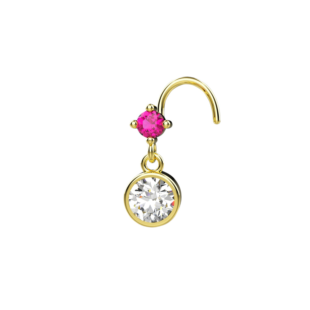 Gold nose piercing jewelry