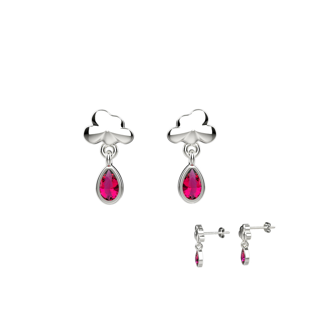Elegant ruby drop earrings – weather-inspired jewelry
