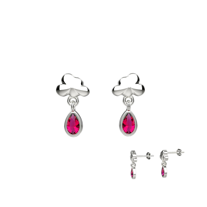 Elegant ruby drop earrings – weather-inspired jewelry