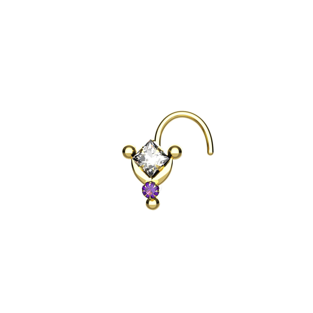 Small gold nose stud