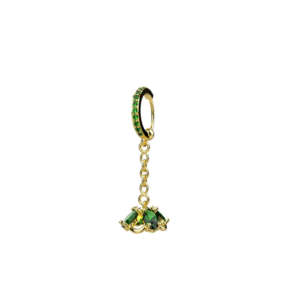 Gold nose hoop with dangle