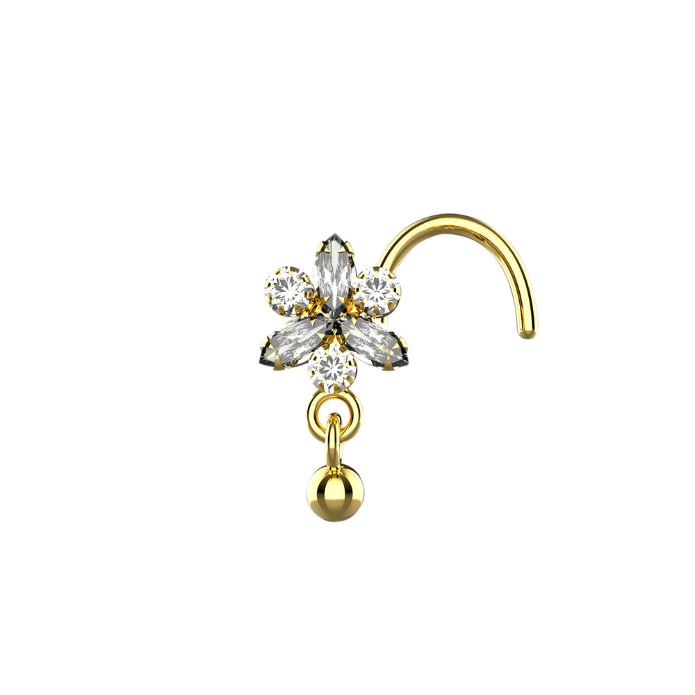 Gold nose stud for women