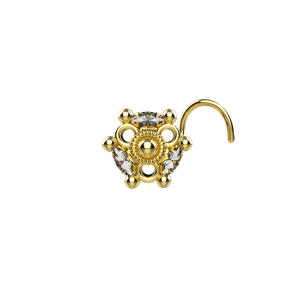 14K Gold Nose Stud Earrings
