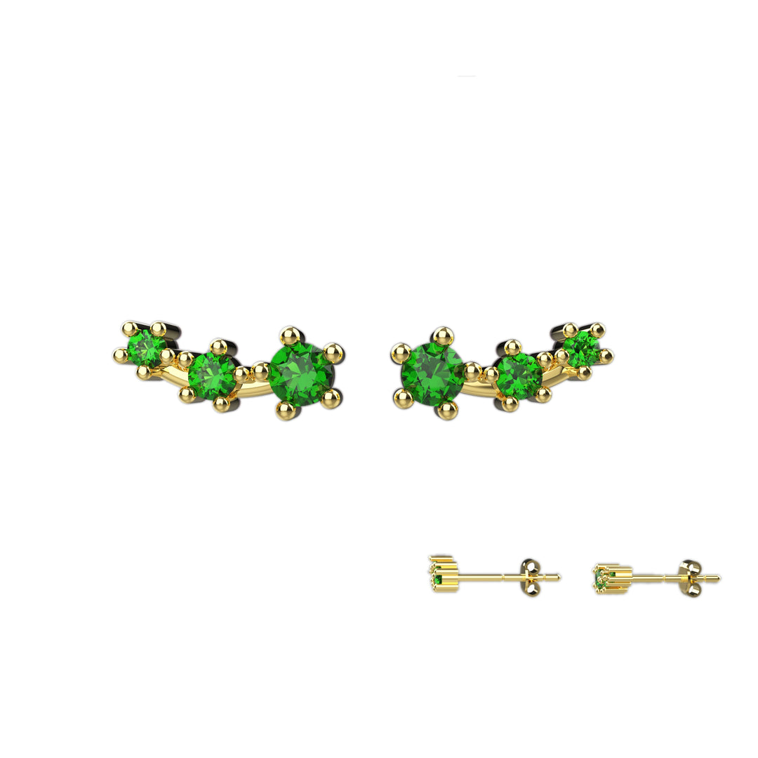 Gold stud earrings for women