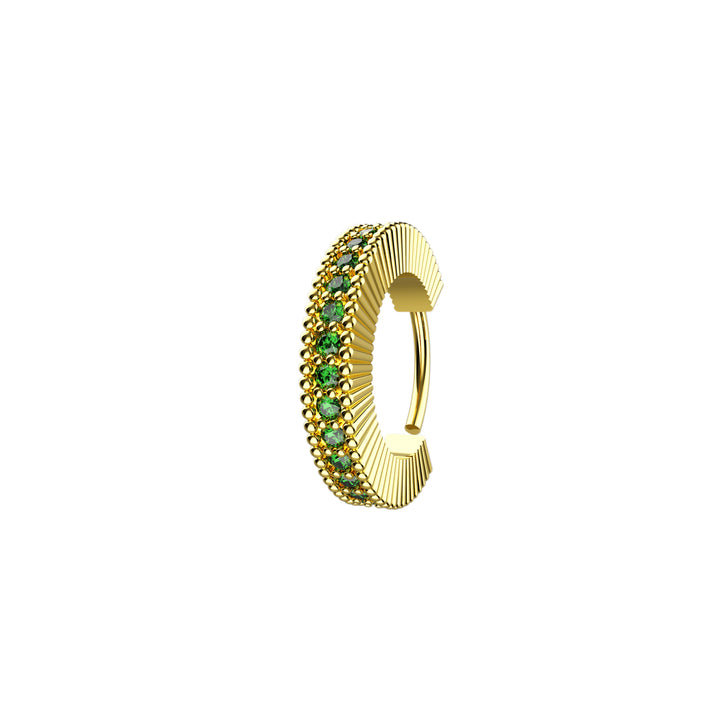 Green gemstone nose ring gold
