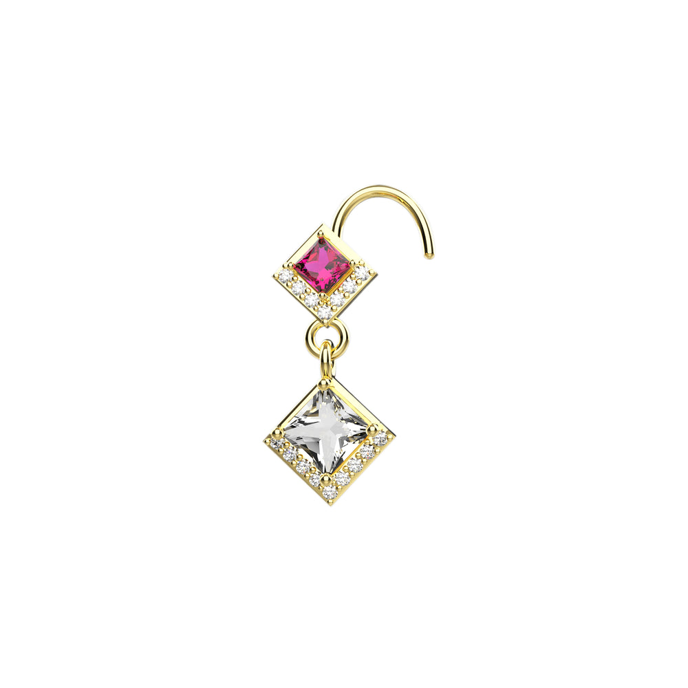 Gold dangle nose piercing jewelry