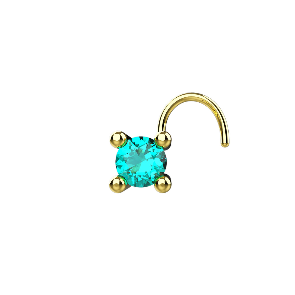 Tiny nose stud with gemstone