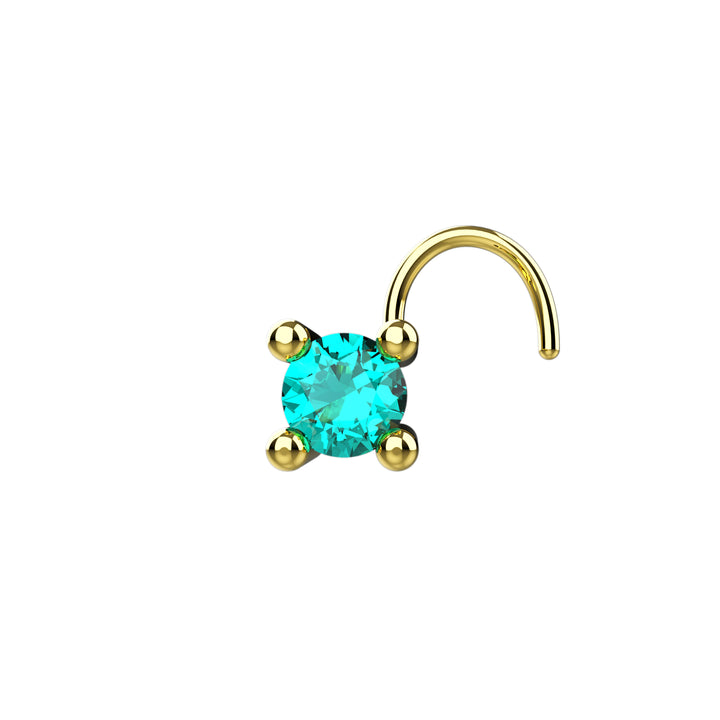 Tiny nose stud with gemstone