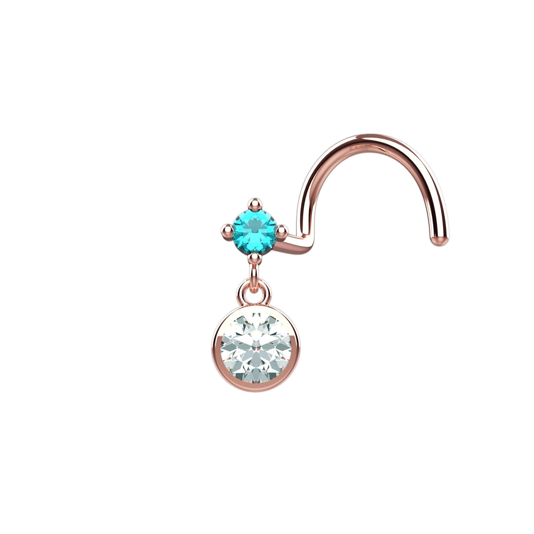 Nose piercing with charm