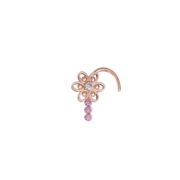 Classic 14ct gold nose piercing jewelry.
