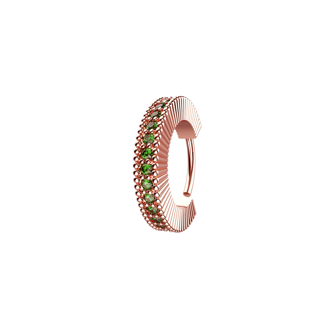 Elegant green nose piercing hoop