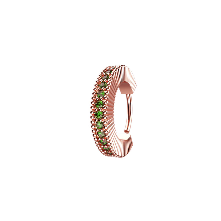 Elegant green nose piercing hoop