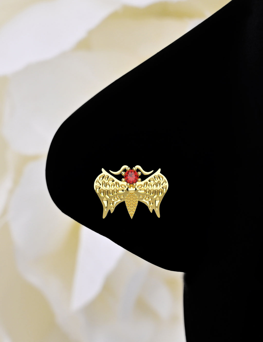 14k gold bat nose stud jewelry