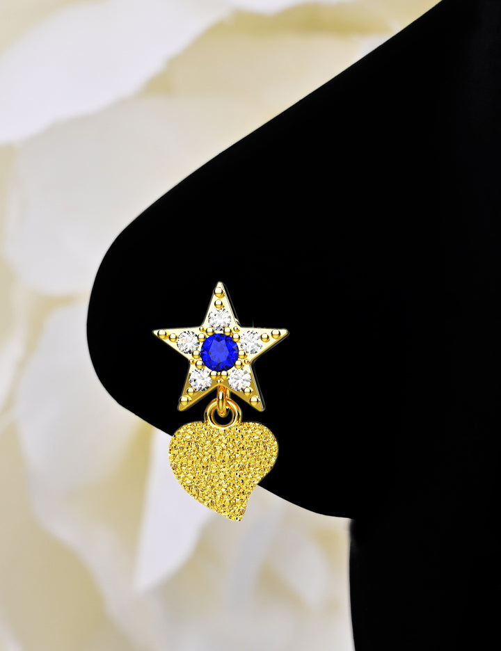 Dangling nose stud gold